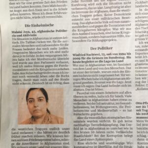 Malalai Joya Interview with German Daily Newspaper Süddeutsche Zeitung